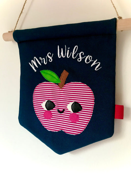 Personalised Apple Wall Hanging Pen Holder